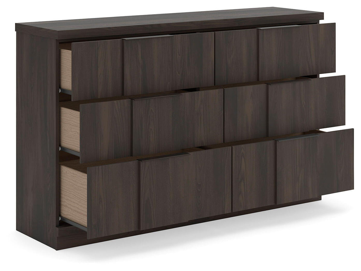 Shaehartin - Six Drawer Dresser - Dark Brown