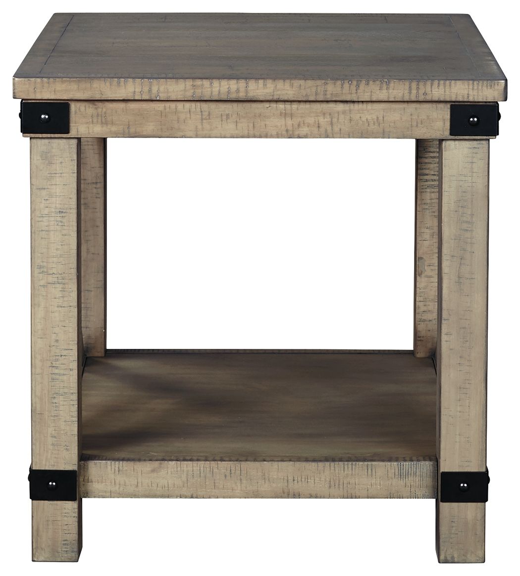 Aldwin - Rectangular End Table - Crossbuck Styling - Gray