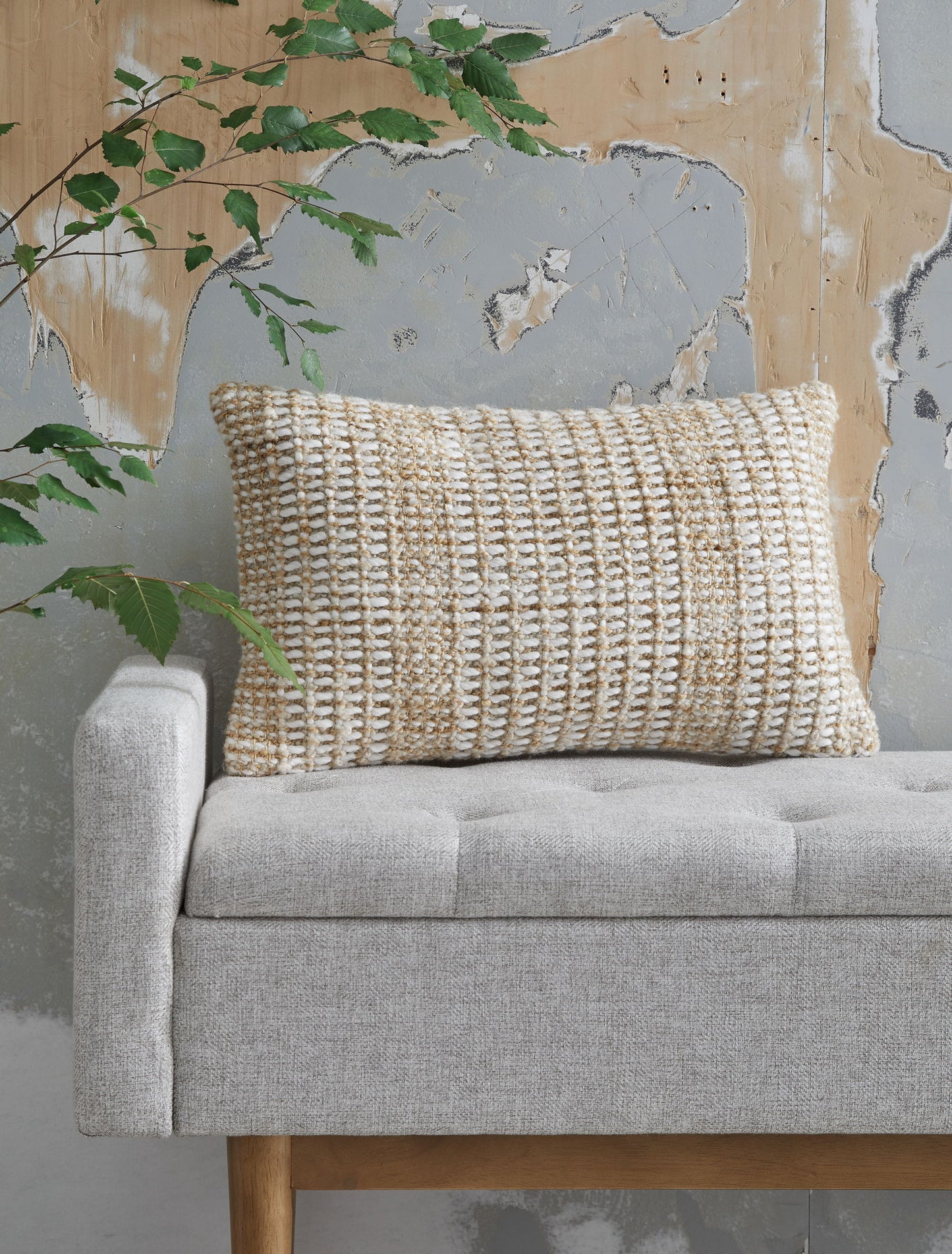 Hathby - Pillow (Set of 4) - Tan / White