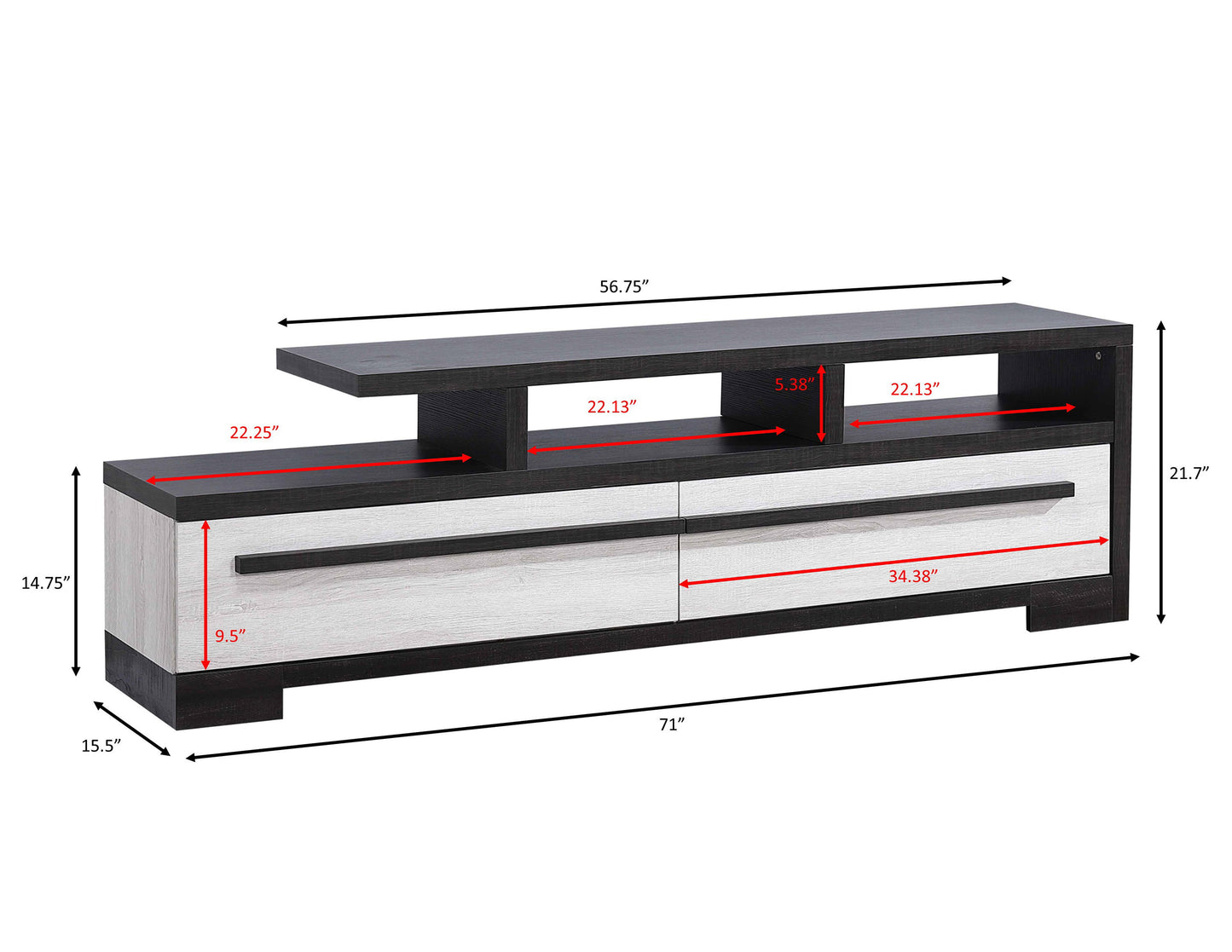 Remington - TV Stand - Black & White