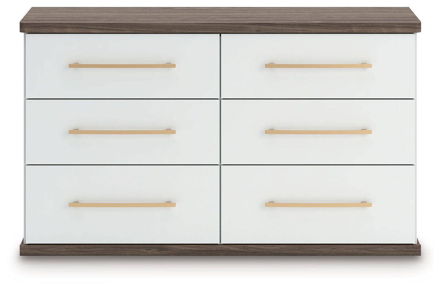 Kendanport - Brown / White - Six Drawer Dresser
