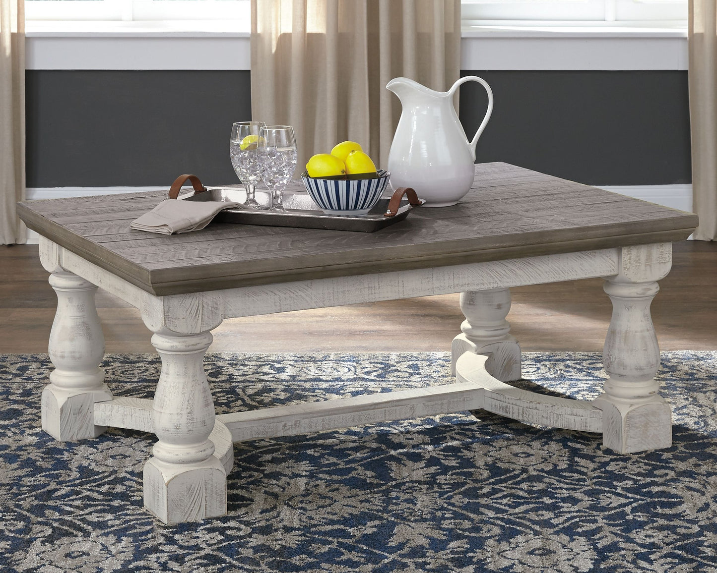 Havalance - Rectangular Cocktail Table - Gray / White