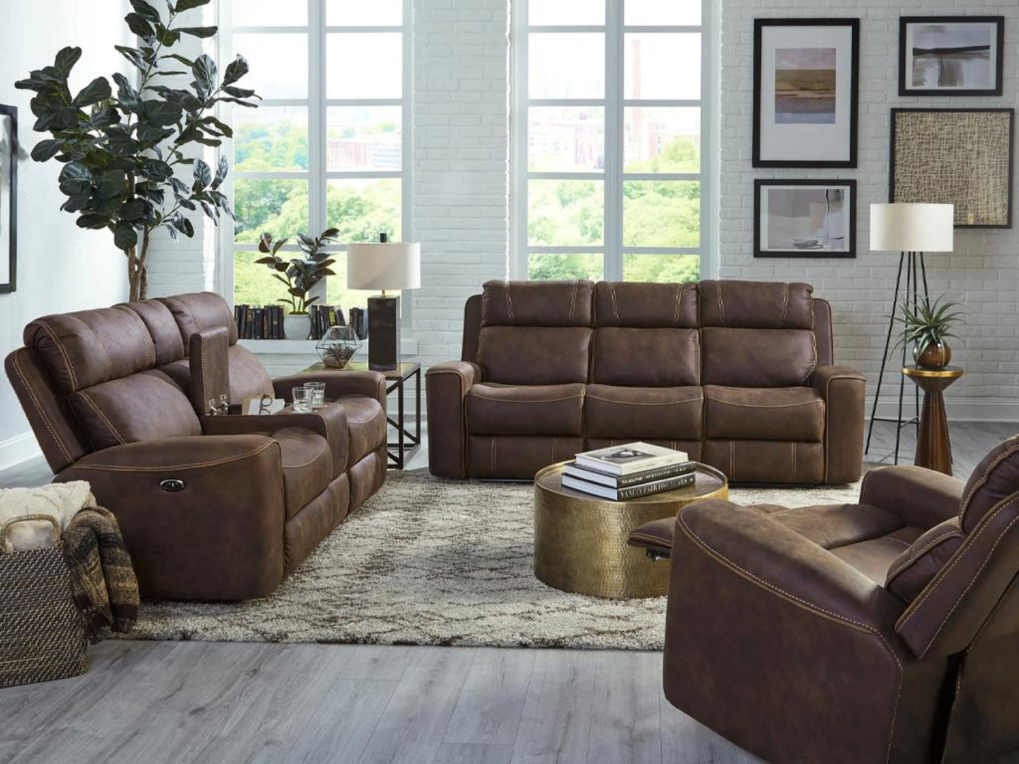 Behold Telluride - Power Console Loveseat - Chocolate