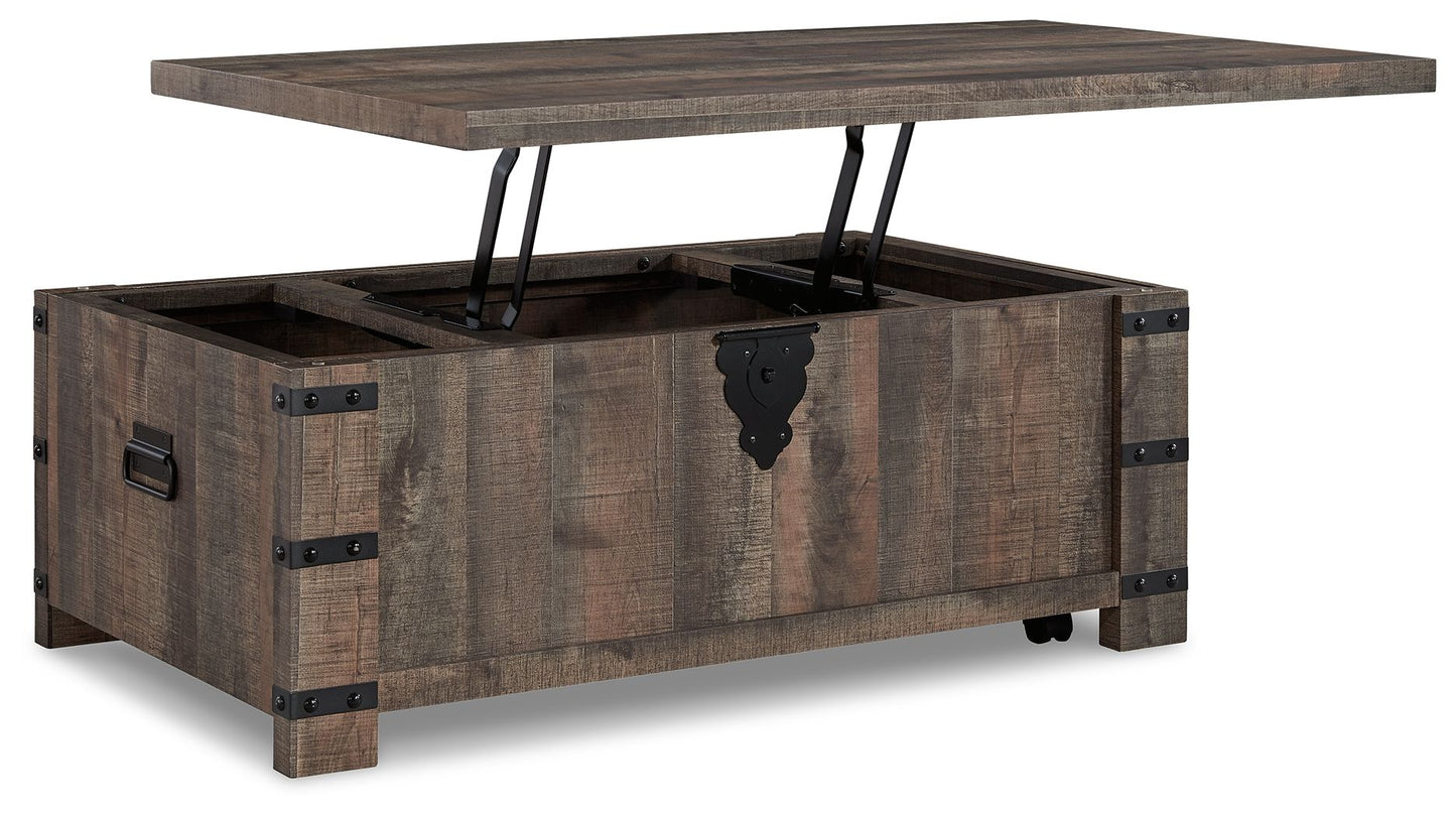Hollum - Lift Top Cocktail Table - Rustic Brown