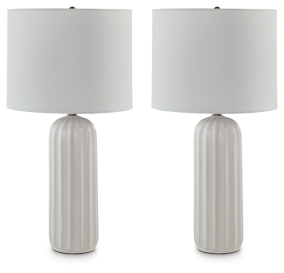 Clarkland - Ceramic Table Lamp (Set of 2) - White