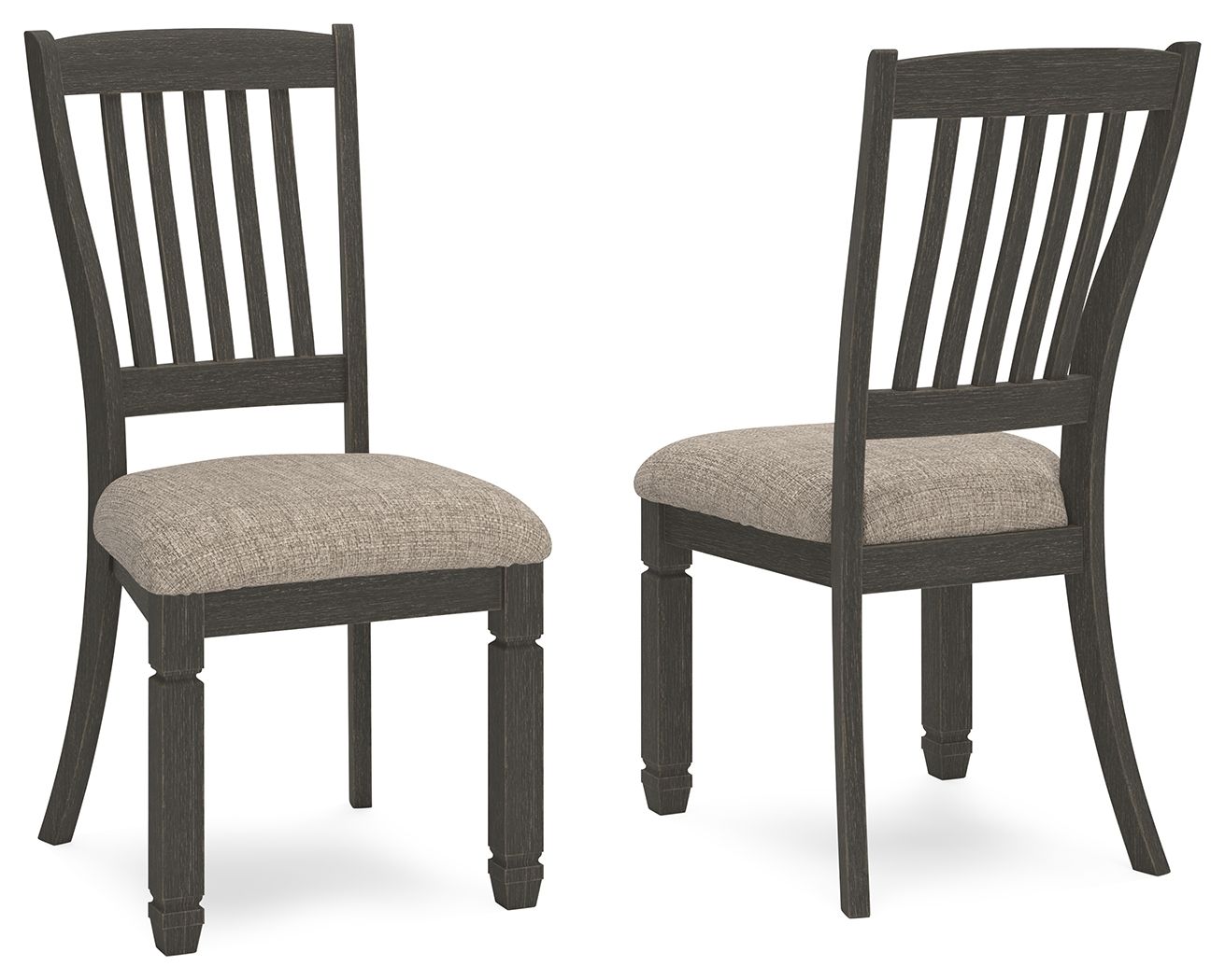 Tyler Creek - Dining UPH Side Chair (Set of 2) - Slatback - Black / Grayish Brown
