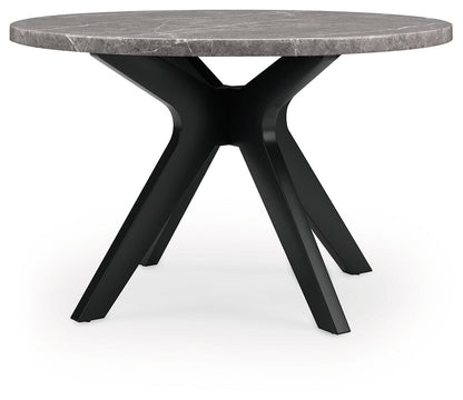 Glinari - 5 Pc. - Dining Room Table, 4 Side Chairs - Taupe / Black