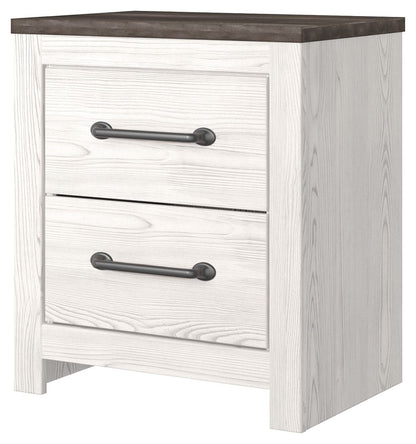 Gerridan - Two Drawer Night Stand - White / Gray