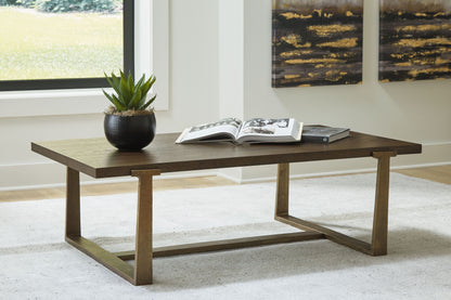 Balintmore - Rectangular Cocktail Table - Brown / Gold Finish