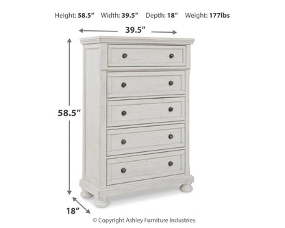 Robbinsdale - Five Drawer Chest - Antique White