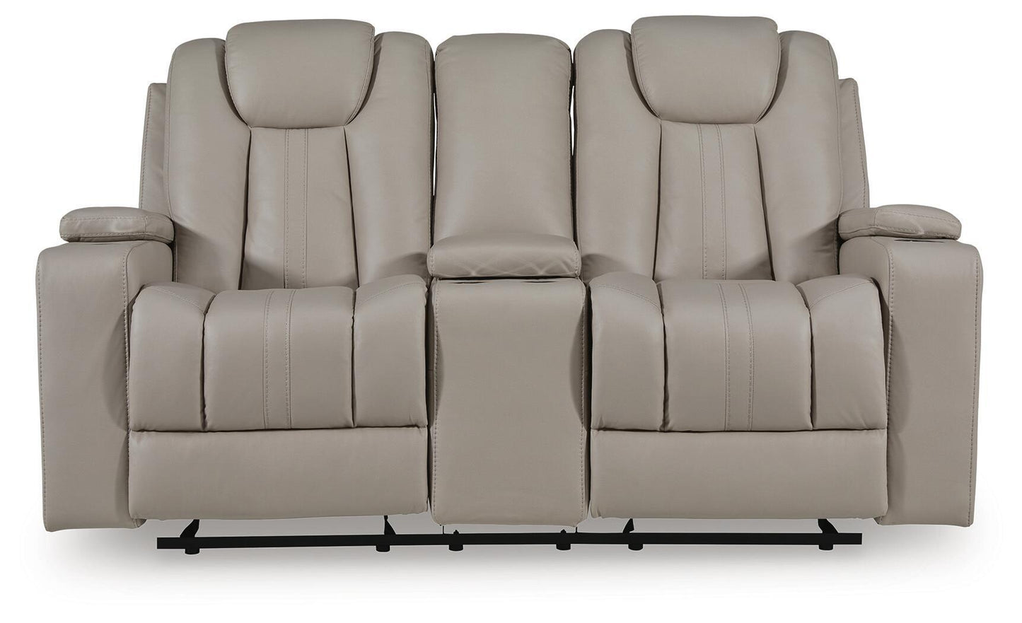 Elevate Edges - Glide Reclining Loveseat With Console - Coin