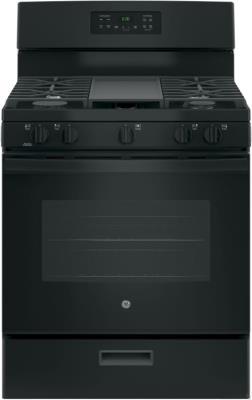 GE 30 Inch Freestanding Gas Range Black