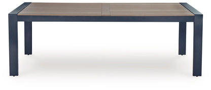 East Beach - Rectangular Dining Table With Umbrella Option - Blue
