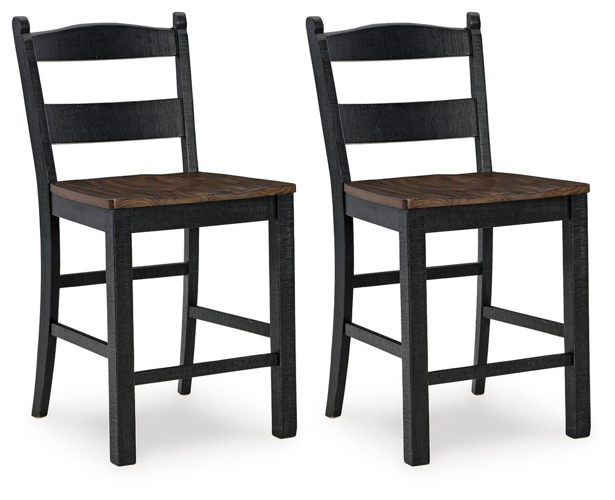 Valebeck - Barstool (Set of 2) - Black / Brown