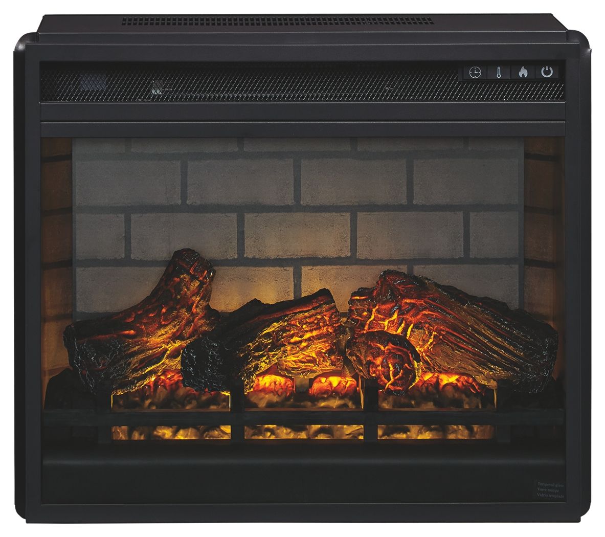 Bellaby - 63" TV Stand With Faux Firebrick Fireplace Insert - Whitewash