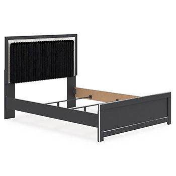 Zuraleus - Black - Queen Upholstered Panel Headboard