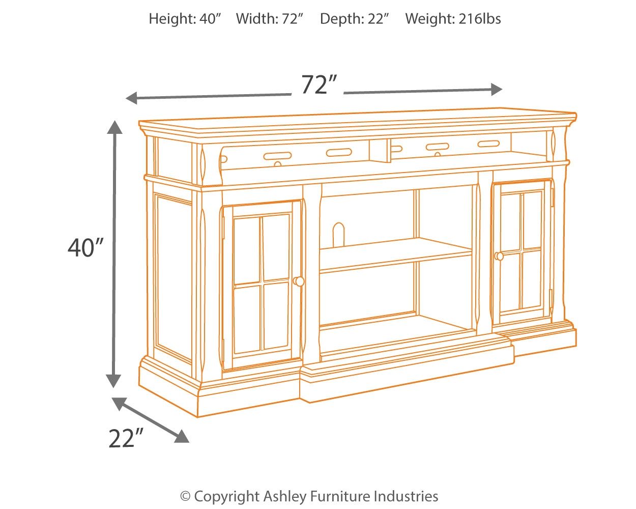 Roddinton - XL TV Stand w/Fireplace Option - Dark Brown