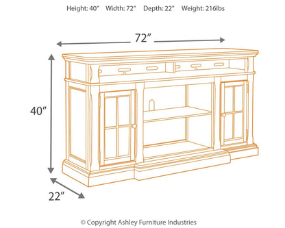 Roddinton - XL TV Stand w/Fireplace Option - Dark Brown