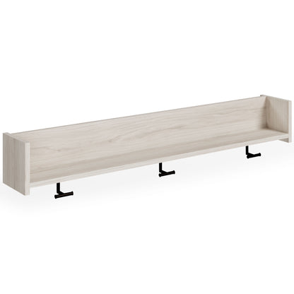 Socalle - Wall Mounted Coat Rack w/Shelf - Light Natural