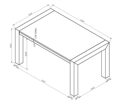 Jules - Faux Marble Dining Table - Charcoal / White