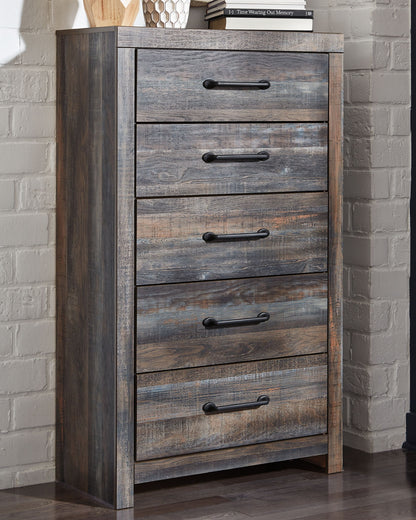 Drystan - Five Drawer Chest - Brown / Beige